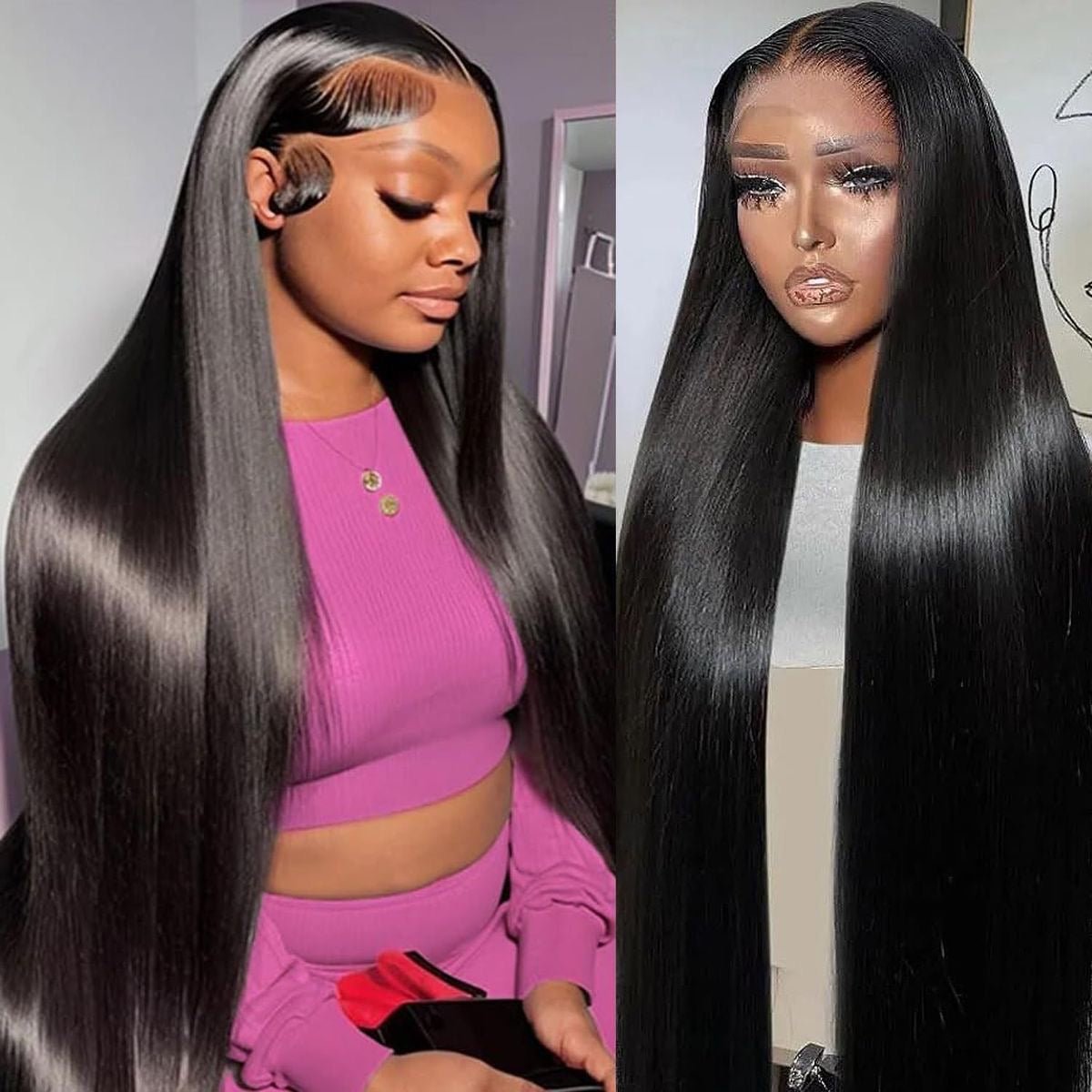 18 - 40Inch 13x6 Glueless Full Hd Lace Frontal Wig Vietnamese Long Bone Straight Raw Hair Wig - Zerbo Exotics