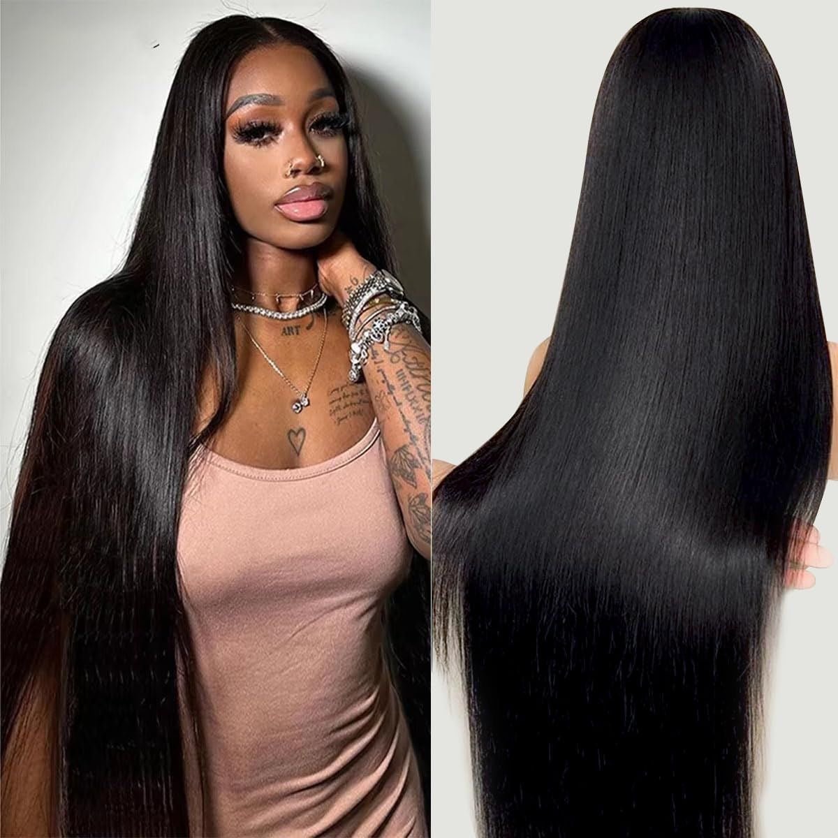 18 - 40Inch 13x6 Glueless Full Hd Lace Frontal Wig Vietnamese Long Bone Straight Raw Hair Wig - Zerbo Exotics