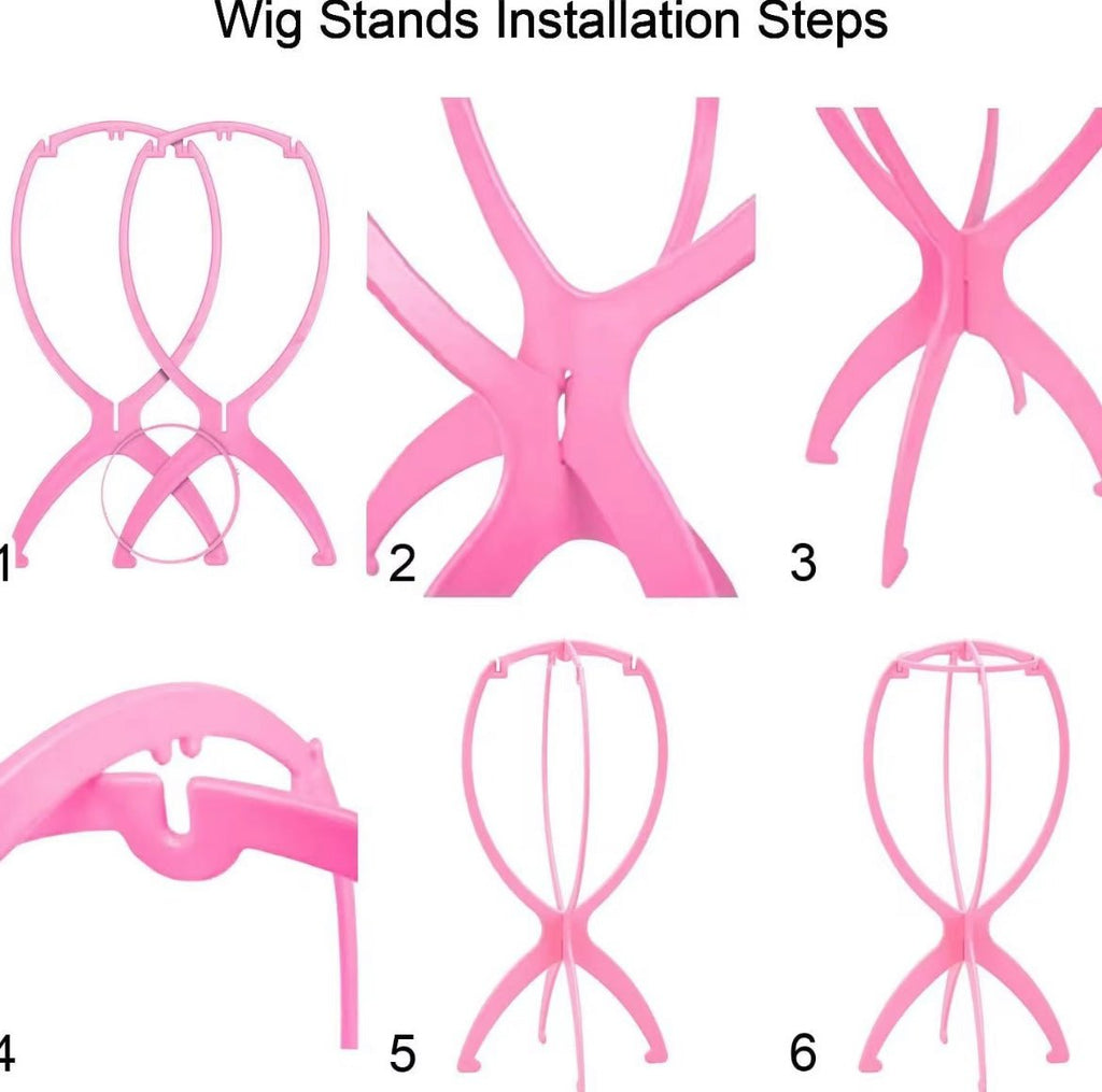 Plastic Wig Stand in Folding Form High Quality Portable Wig Holder with Adjustable Wig Display - Zerbo Exotics