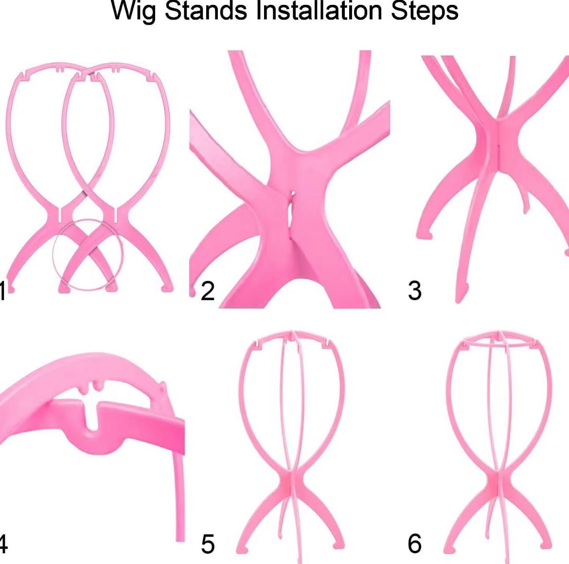 Plastic Wig Stand in Folding Form High Quality Portable Wig Holder with Adjustable Wig Display - Zerbo Exotics