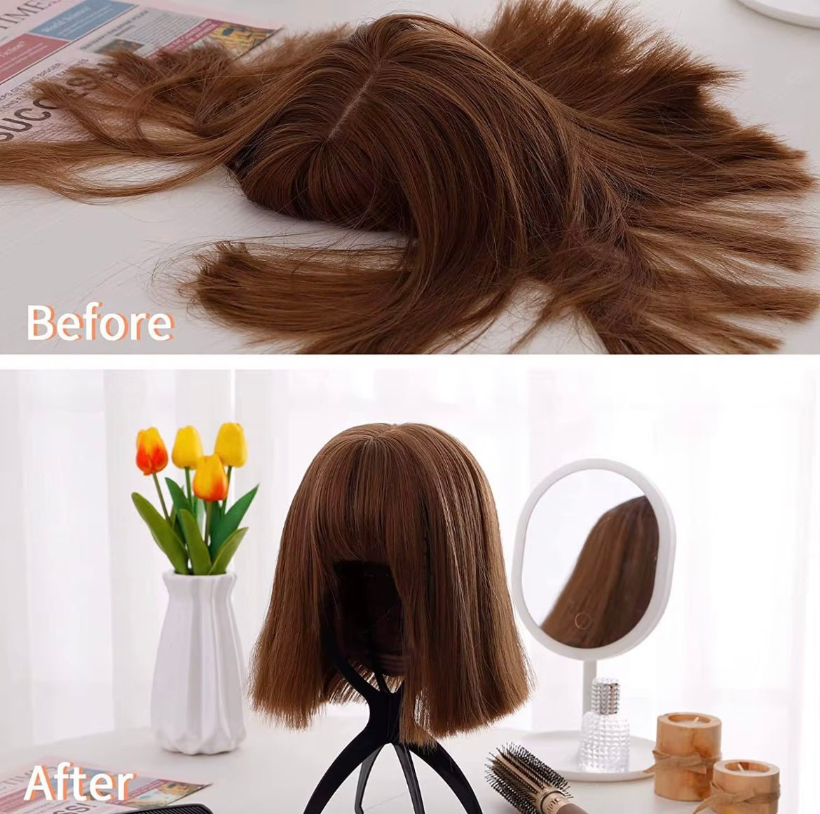 Plastic Wig Stand in Folding Form High Quality Portable Wig Holder with Adjustable Wig Display - Zerbo Exotics