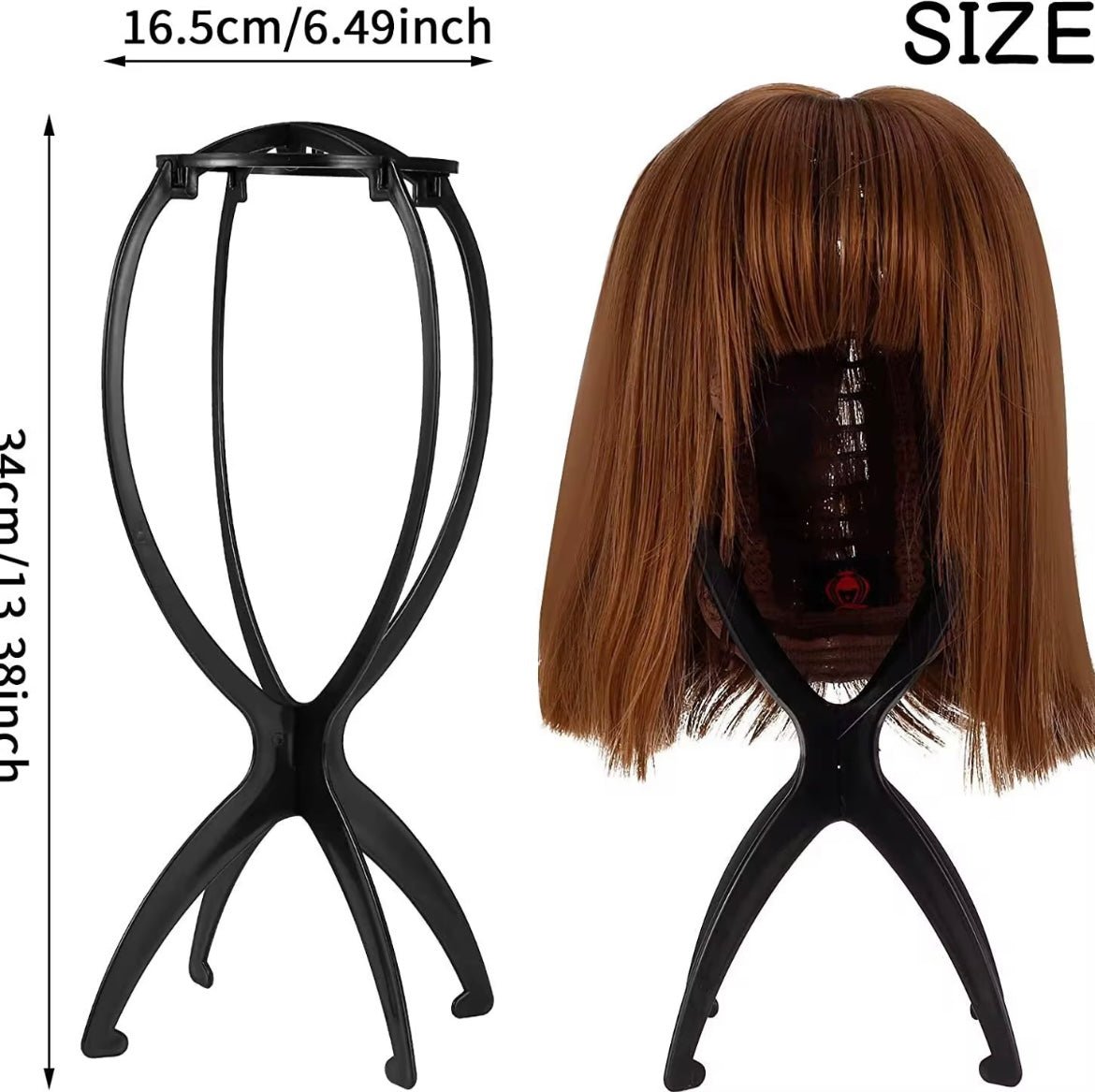Plastic Wig Stand in Folding Form High Quality Portable Wig Holder with Adjustable Wig Display - Zerbo Exotics